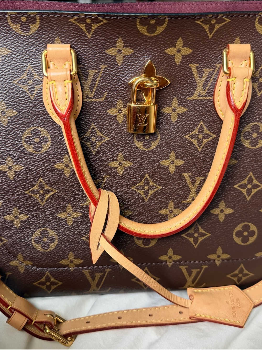 Louis Vuitton Monogram Tote with Red-Edged Natural Vachetta